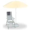 Relaxdays Ombrellone da Giardino, Spiaggia, Diametro 180cm, 8 Stecche, Poliestere, Inclinabile, Giallo Chiaro