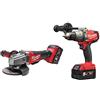 Milwaukee KIT M18SET2N-504X MILWAUKEE TRAPANO AVV 18V FUEL + SMERIGLIATRICE 115 MM FUEL + 2 VALIGETTE + 2 CARICABATTERIE & 4 BATTERIE DA 5.0Ah