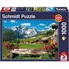 Schmidt Spiele 58368 Mountain Paradise Vista sull'idillio montano, puzzle da 1000 pezzi