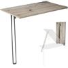 KDR Produktgestaltung Tavolo pieghevole a parete Piano del tavolo 80x50 cm in rovere con nodi Tavolo pieghevole Tavolo da pranzo Tavolo da cucina a parete Altezza tavolo 74 cm Gamba del tavolo pieghevole