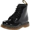 Dr. Martens - BROOKLEE Patent BLACK Lace Boot, Stivali per bambine e ragazze, colore Nero (Schwarz (black)) taglia 24