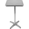 BAKAJI Tavolino Bar Bistrot Alto In Alluminio Quadrato 60x60x110cm Tavolo Da Giardino