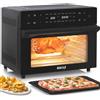 BAKAJI Forno Friggitrice Ad Aria Calda 30Lt Digitale 1800W Frigge Cuoce Senza Olio Nero