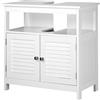 BAKAJI Mobile Mobiletto Armadietto Bagno Lavandino Lavabo Con Due Ante Legno Bianco