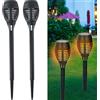 GRUNDIG 2 Lampade Giardino Effetto Fuoco 48cm Ricarica Solare Fiaccola Torcia Luce LED