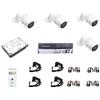 Jandei Kit di videosorveglianza CCTV 4-1 a 4 telecamere 1080P con disco rigido da 1 TB XVR 5-1 + accessori per il collegamento