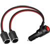 GELRHONR 1 a 2 accendisigari splitter adattatore, 12 V 24 V 2 vie cavo di prolunga per accendisigari con interruttore ON OFF, Presa Accendisigari da maschio a femmina con fusibile da 15A-0.2M