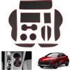 GAFAT Compatibile con Toyota C-HR 2024 2025 2026 Hybrid PHEV (Benzina) Tappetini Antiscivolo, CHR ii 2027 Tappetino Gomma per Console Centrale, Cuciture Porte, Accessori su Misura (Rosso)