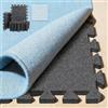 BXI Tappetino ad incastro insonorizzato, 16 pezzi, 28 x 28 x 0,9 cm, antiscivolo, ad alta densità, riduzione del rumore, in feltro, protegge e aggiunge cuscino per pavimenti in legno