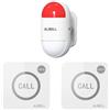 ALIBELL Allarme personale 120 dB sirena, sistema di allarme di emergenza per casa/negozio/fabbrica, 2 pulsanti di emergenza + 1 sirena (funzionamento a batteria e Plug-in Alimentazione a Rete)