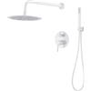 VALAZ Doccia Incasso Bianca | Miscelatore Doccia Incasso Spruzzatore Effetto Pioggia | Installazione a Parete Facile | Inossidabile, Rotondo, Spruzzatore 25 cm, Serie Jucar