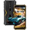 Ulefone Armor X12 Pro Rugged Smartphone, 8GB RAM + 64GB ROM Android 13 Telefono Indistruttibile, 13MP Fotocamera con 5.45 Schermo Cellulare Antiurto, 4860mAh Batteria, 4G Dual SIM/NFC/IP69K-Arancia