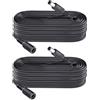 Security-01 Confezione da 2 Cavo di prolunga di alimentazione DC da 8 m, presa 5,5 mm x 2,1 mm, DC 5 V 6 V 9 V 12 V 24 V per telecamere di sicurezza, DVR, router, stampante, striscia LED, Nero