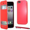 ebestStar - Cover Compatibile con iPhone SE 5S 5 Custodia Portafoglio Protezione Libro, Flip con Finestra View + Penna, Rosso