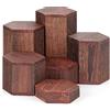 Winter Shore Organizer Legno Esagonali (Set da 6) - Alzatine per Dolci e Cupcake - Organizzatore Profumi - Scaffali per Buffet e Torte - Ripiani a più Livelli per l'Esposizione di Cibi e Gioielli