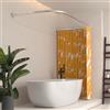 YOFOQ Bastone Per Tenda Da Doccia A Forma Di U 75x190×75 CM, Bastone Per Tenda Da Doccia Forato In Acciaio Inox, Adatto Per Bagni E Vasche Da Bagno, Non Richiede Supporto A Soffitto 12 Anelli