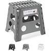 HOUSE DAY Sgabello Pieghevole 33cm - Grigio, Portatile, da Calcio, Kick Bar, da Bagno, da Piede