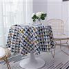 Surwin Tovaglia Rotonda Antimacchia Cotone e Lino Tavolo Circolare Copertura Antipolvere Lavabile Tovaglia Tonda per Buffet, Matrimonio, Ristorante, Festaa (Triangolo colorato,Diametro 150cm)