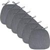 JingNian Cuscini Per Sedie Da Sala Da Pranzo Con Lacci, (set Da 2/4/6) Cuscini Per Sedie Da Cucina Con Cerniera, Cuscino Per Sedile A Ferro Di Cavallo Morbido E Resistente, (Size:Pack of 6,Color:grigio scuro)
