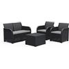 Keter Rosalie Lounge Set da Esterno con Cuscini Inclusi - Poltrone 65X63X74H Divano 113X65X74H Tavolino Contenitore 60X55X39H