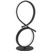 Eglo Serpins Lampada da comodino a LED, lampada da tavolo curva, decorazione per stanza, soggiorno, in metallo nero e plastica bianca, luce bianca calda, H 40,5 cm