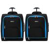 Flight Knight Set Di 2 Valigie Da Cabina Easyjet Omologate Sottosella Con 2 Ruote, Borsa Leggera Ideale Per Viaggi In Aereo 45x36x20 Cm