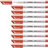 STABILO - Marcatore - OHPen universal Cancellabile | Tratto Fine (0,7 mm), Confezione da 10, Rosso