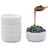 ICEBLUEOR Set di 4 pirottini in porcellana, piccole ciotole per salse, forno e friggitrice ad aria, pirottini e soufflé per soufflé, crème brûlée, cupcake, crema pasticcera, budino, marmellate (18 x