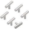 ANSIEDIO 6 pezzi Maniglie per Mobile Foro Singolo Maniglie a Barra a T Acciaio Inox per Guardaroba Porte Cassetti Armadio Comò(Viti Incluse)