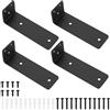 BJBJJIU 4 Pezzi Staffe per Mensole Pesanti, Reggi Mensola da Muro, Staffa per Mensola, Staffe a L in Metallo, Staffe di Supporti per Scaffali, Mensole in Legno Montate a Parete, Nere, (4.92 pollici/125 mm)