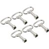 PATIKIL 12.5x7mm Triangolo Presa pinze Chiave, 6pz Elettrico Armadietto Gas Acqua Metri Chiave per Ascensore Sollevatore Porta Triangolo Pannello Blocco, Argento