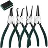 LEAZZLE 4 Pezzi 180mm Pinza per Seeger con Borsa Portatile, Set Pinze Officina per Anelli di Sicurezza con Molle Resistenti, Maniglie Antiscivolo, Resistente Alla Flessione e a Risparmio di Manodopera
