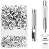 GTDOOCE 100 Pezzi Occhielli in Metallo, Occhielli Per Teloni, 10 mm Occhiellatrice Per Teloni, Con Strumenti Occhielli di Metallo Kit, Per Tende Pelle Teloni Borse Scarpe