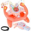 deAO Giocattolo del Volante per Bambinicon con Rotazione, Guida Simulata con Rotazione a 360°Effetti Luminosi e Sonori Musicali Regalo per Bambini