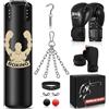 NZQXJXZ Sacco da Boxe da 120cm, Attrezzatura per l'Allenamento di Boxe | con Sacco da Boxe Non Riempito, Reflex Ball, Guanti da MMA, Fasce Boxe, Set da Boxe per Adulti per Kickboxing e Muay Thai
