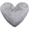 Brandsseller Cuscino a forma di Cuore in Peluche 40x30 cm - Morbido Cuscino decorativo, Regalo romantico per Compleanni, San Valentino o la Festa della Mamma - per Divani e Letti - Grigio Chiaro