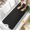 HITSLAM Tappetino Vasca Antiscivolo da Bagno 100x40cm, Extra lungo Tappetino Doccia Antiscivolo, PVC Morbido Loofah Tappetino Bagno, Asciugatura Rapida Tappeto vasca, Senza Ventosa, Nero