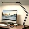 SKYLEO Lampada da Scrivania LED - Lampada da Tavolo - 5 Modalità Colore x 11 Livelli di Luminosità - Braccio Oscillante Regolabile - Funzione Timer e Memoria - 12 W - Nera