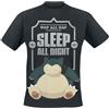 Pokémon Snorlax - Sleep all Night Uomo T-Shirt Nero XXL 100% Cotone Regular