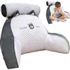 HunicandIU Cuscino per schienale con braccioli e cuscino cervicale rimovibile, cuscino da lettura per letto, cuscino da lettura, cuscino per libri con rivestimento lavabile, cuscino multifunzione per leggere e
