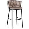 BigBuy Home Sgabello 57 x 57 x 104 cm Tessuto Sintetico Nero Beige Metallo