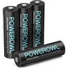 POWEROWL Batteria al litio POWEROWL AA Batteria da 1,5 V per dispositivi high-tech Batteria al litio AA ad alta capacità di lunga durata (non ricaricabile) (4 x AA)