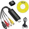 Dewfigs ㅤ Convertitore Video USB Hi8 VHS a DVD in Digitale Converter, Digitalizza e Modifica Grabber Video RCA a USB 2.0 da Qualsiasi Fonte Analogica Inclusi VCR e DVD, Compatibile con Windows e MacOS