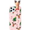 ZhuoFan Bambola di Natale Custodia per Samsung Galaxy A40 Cover, Rosa Silicone TPU Morbido Cover con Doll Cervo di Natale Disegno Anti-Graffio Antiurto Bumper Case per Samsung A40, 5.9