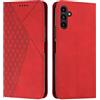 KOUYI Cover per Samsung Galaxy A55 5G, Custodia Portafoglio,Cover Libro,Pelle Flip/Folio Case con [Funzione di Supporto] [3-Scheda Slot] [Magnetica] Antiurto (Rosso)