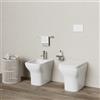 Parama Coppia di sanitari filomuro rimless in ceramica bianca: vaso bidet e copriwc soft-close | Havana