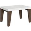 Itamoby Tavolo allungabile 90x130/390 cm Naxy Mix piano Bianco Frassino - gambe Noce