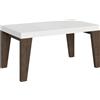 Itamoby Tavolo allungabile 90x160/420 cm Naxy Mix piano Bianco Frassino - gambe Noce