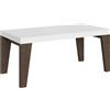 Itamoby Tavolo allungabile 90x180/440 cm Naxy Mix piano Bianco Frassino - gambe Noce