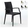 GRAND SOLEIL Sedie poltrona con braccioli bar giardino Poly rattan Bistrot Arm Grand Soleil Colore: Nero